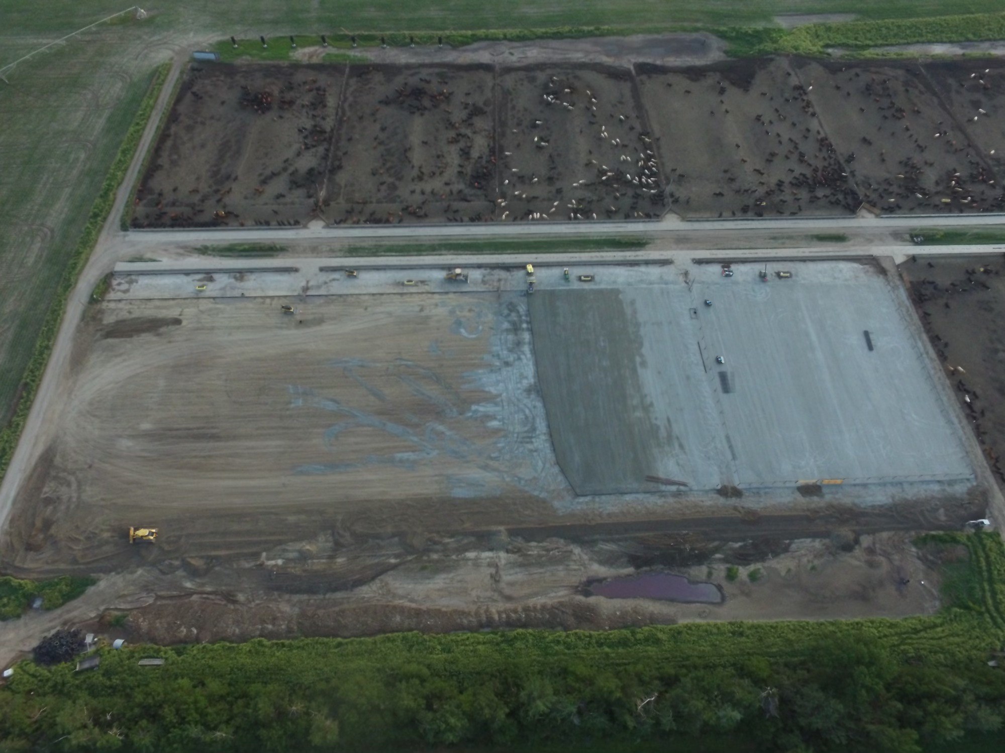 Feedlot RCC pad aerial view