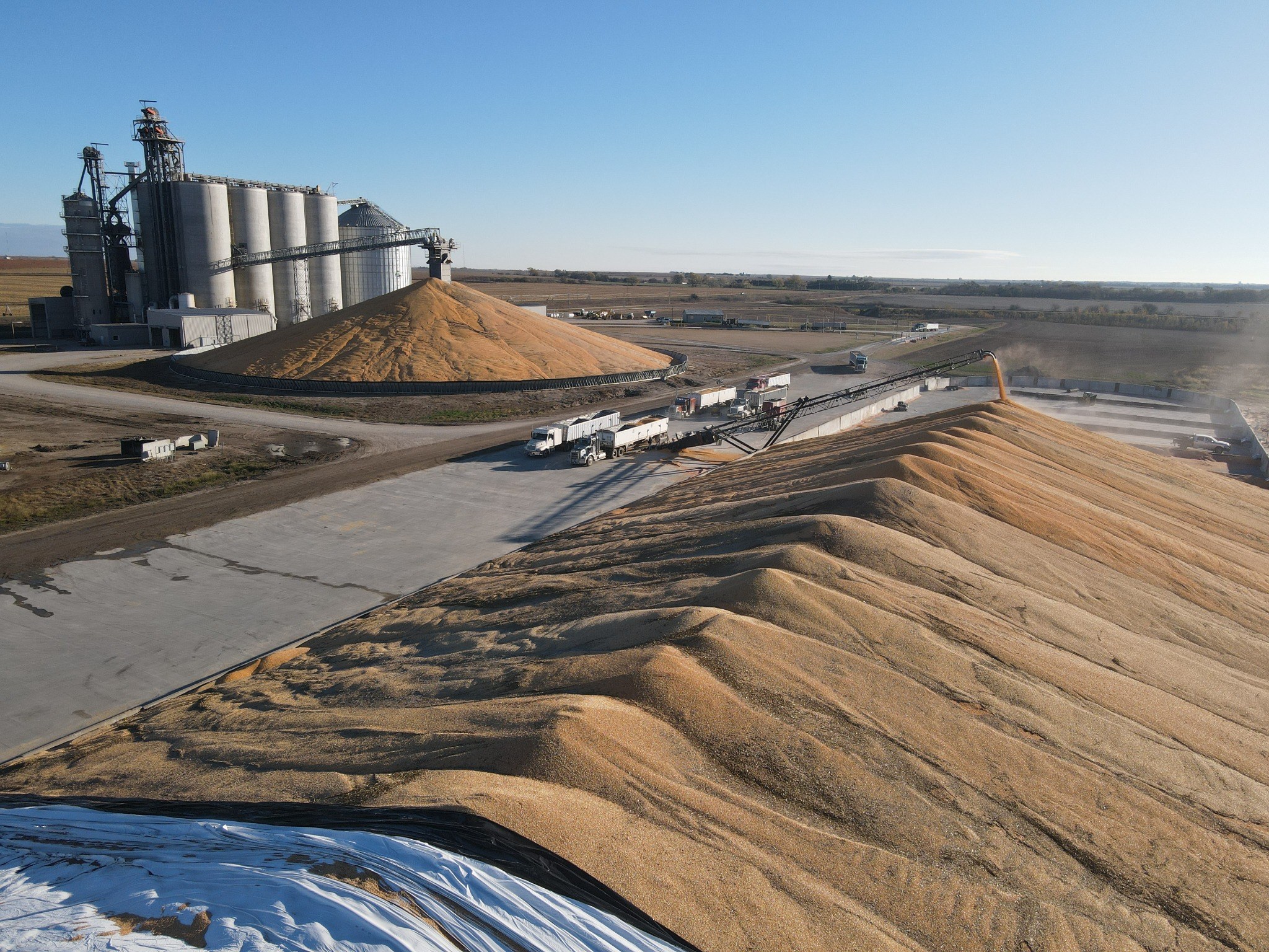 Grain pad construction progress
